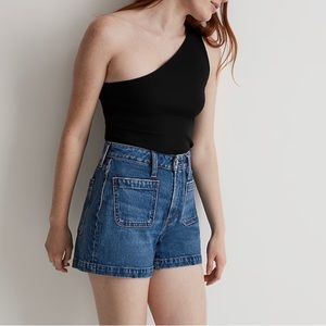 Madewell Curvy High Rise Patch Pocket A-line Shorts